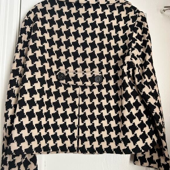 SUMMER SALE | Nine West Black & Tan Houndstooth Blazer - Size 10 - Picture 10 of 12